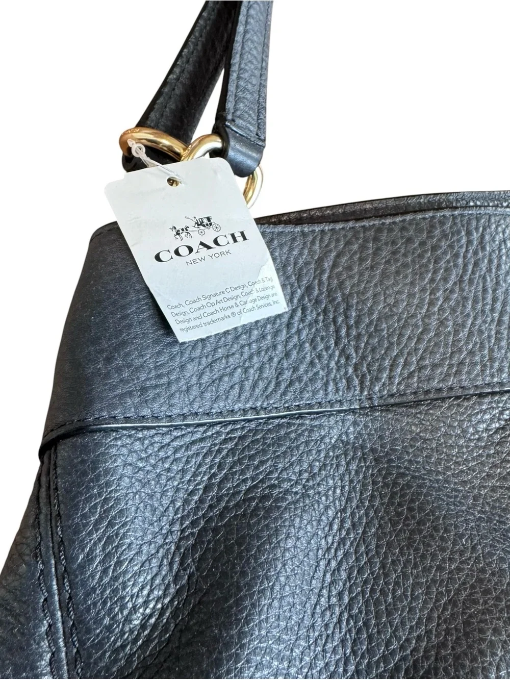 NWT! COACH Lexi Shoulder Bag Large Pebbled Leather Midnight F23511